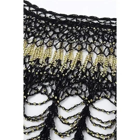 1920S Shawl Wraps Black Gold